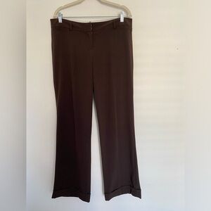 Miss Bisou‎ Women's Brown Dress Pants Trousers Jrs. Sz 13 Chocolate Dark Brown